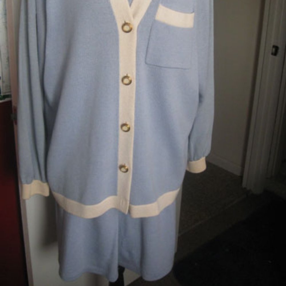 ST.JOHN/Marie Gray SHORTS SUIT IN BLUE/WHITE